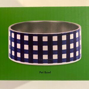 Kate spade small dog bowl ,blue gingham Stainless steel. 16 oz capacity.